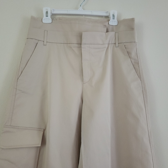 ZARA BELTED high waist GABARDINE PANTS (NWT) beige size L - Picture 8 of 16